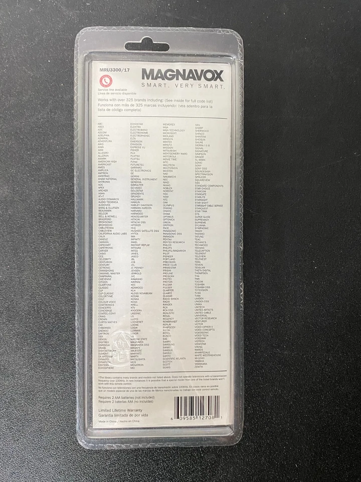 New in Package Magnavox MRU3300/17 Universal Replacement Remote - Image 2 of 4