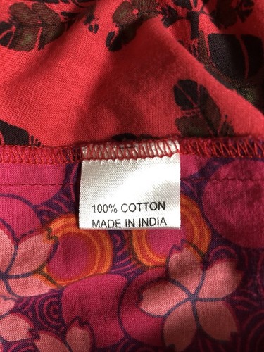 🌻RADHA RANI SIZE M RED MULTI FLORAL SLEEVLESS A LINE MIDI COTTON DRESS - Picture 10 of 11