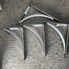 StyleWell 6.5 in. x 9 in. Satin Nickel Cove Arc Decorative Shelf Bracket (4PK)