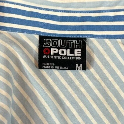 SouthPole Adult Man Size Medium Button Up Long Sleeve Dress Shirt - Image 3 of 4