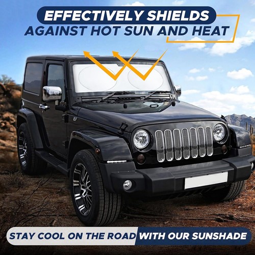 Patented Car Windshield Sun Shade, Blocks 99% Heat,Fits Cars, SUV, Truck, Medium - Picture 33 of 91