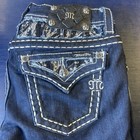 MISS ME Denim Women's Bling Crystal Rhinestones/ Black Sequin Skinny Jeans 27