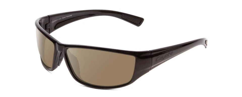 Gafas de sol polarizadas envolventes unisex Coyote P-44 negro brillante 66 mm ELIGE EL COLOR DE LA LENTE Foto 2 de 4