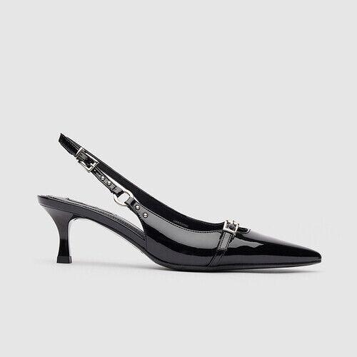 Women's Fashion Formal Pointed Toe Mid Stilettos Buckle Straps Business Sandals
