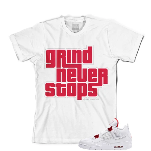 Tee to match Air Jordan Retro 4 Red Metallic. Grind Tee 