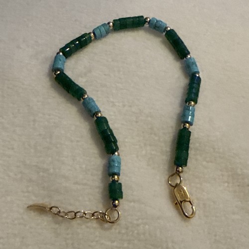 TURQUOISE & GREEN STONE BEADED BRACELET IN GREEN,TURQUOISE Missoma
