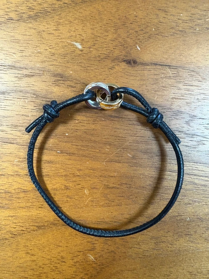 Pulsera Chopard Oro Amarillo 18k y Oro Blanco con Cuero Genuino Foto 4 de 4