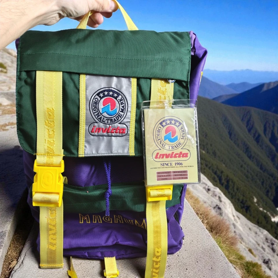 Zaino Invicta Nuovo Fluo Jolly Pro 4 Magnum Vintage Anni 90 NOS Con Cartellino