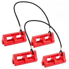 2 Sets 4" Red Steer Stop Outboard Steering Locks - Keep Motor in Position When