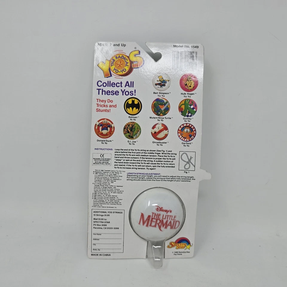 Disney Sirenita Vintage Yo-yo Spectra Star The Radical 1989 Nuevo Foto 3 de 4