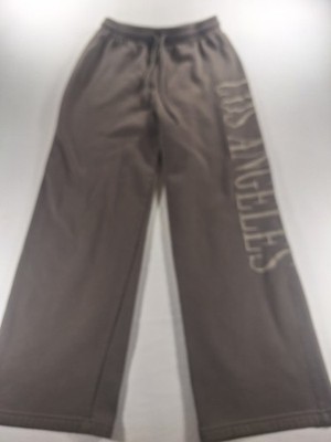 Reflex Womens Brown ''Los Angeles'' Wide Leg Sweatpants Drawstring Size Small S