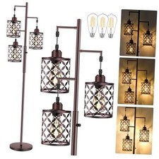   Upgraded  Tall Dimmable Floor Lamp, Farmhouse Standing Lamp with 72" Brown