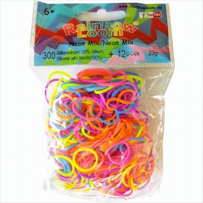 Rainbow Loom - 300 Bänder Neon Mix Colour (15 ct.) Neu & OVP