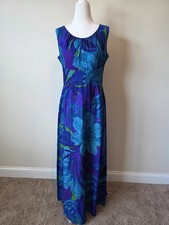Vintage Liberty House Sydney Hawaiian Maxi Dress Small Tropical Hawaii Floral
