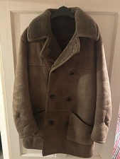 Vintage Nurseys Sheepskin Shearling Double Breasted Coat Size 40