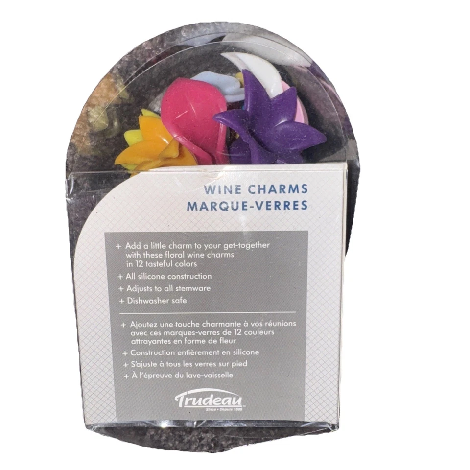 Dijes de vino Trudeau Maison de silicona con forma de flor - colores surtidos Foto 4 de 4