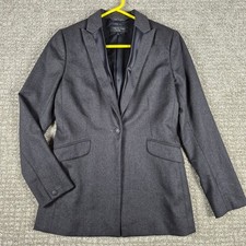 Rag  Bone New York Jacket Womens Size 4 Charcoal Gray Wool One-Button Blazer