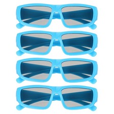 4pcs Polarized 3D Viewing Glasses, Passive Circular 3D Glasses,Blue