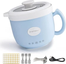 OFFNOVA 1.2L Wax Melter, 35oz Candle Making Pot with Spout, Blue, Easy Clean