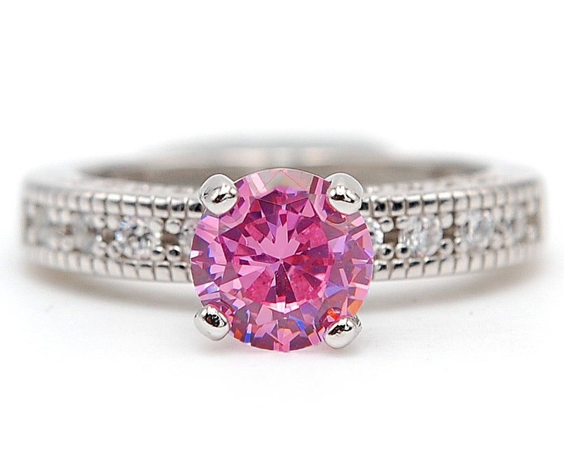 2CT Heat Treated Pink Topaz 925 Sterling Silver Ring Jewelry Sz 6 U4-6