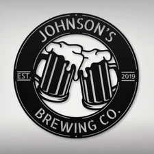 Personalized Beer Glasses Metal Sign Custom Bar Decor Gift for Beer Lovers Art