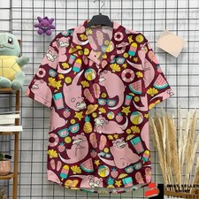 Slowpoke Pokemon Hawaiian Shirt Pokemon Anime Aloha Shirt Pokemon Gifts