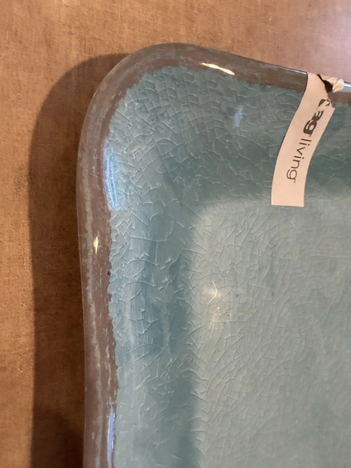 Bandeja y tazón para servir de melamina azul marca TAG nuevo Foto 4 de 4