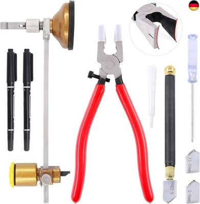 Keadic Glasschneidewerkzeug-Set enthält Glaslaufzangen, 2 mm - 20 mm Ölzufuhr H