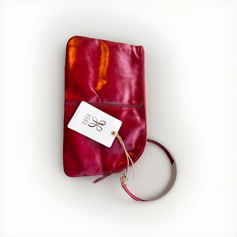 Bolso sin asas de muñeca HOBO INTERNATIONAL ~ IMPRESIONANTE ROJO CLARET ~ ¡NUEVO! ENVÍO GRATIS