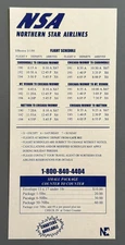 Northern Star Airlines Timetable Effective March 1, 1995