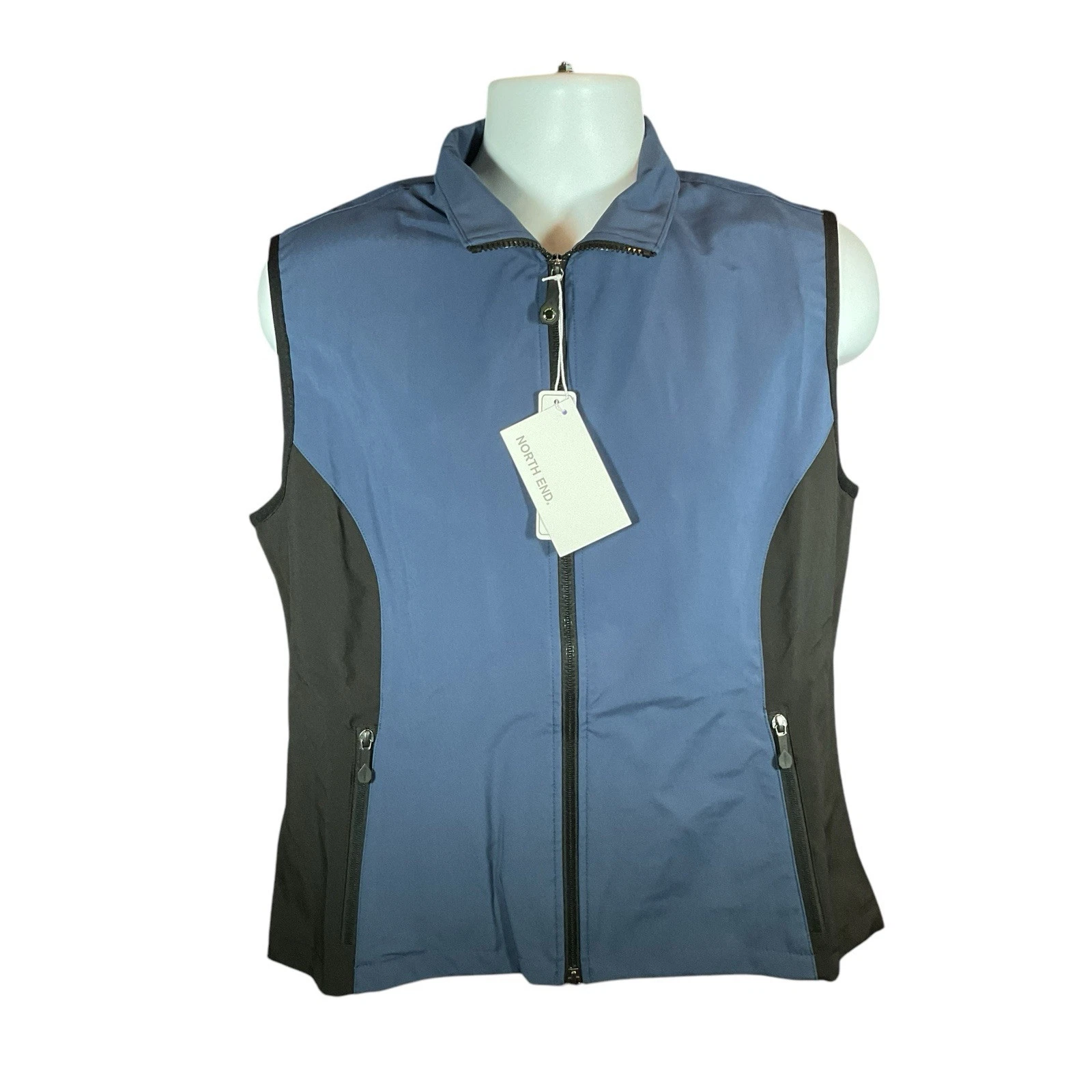 North End Womens Regatta Blue And Black Lightweight Vest NWT SZ M