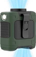 Portable Waist Clip Fan 10000mAh Rechargeable 3-Speed LED Light Green