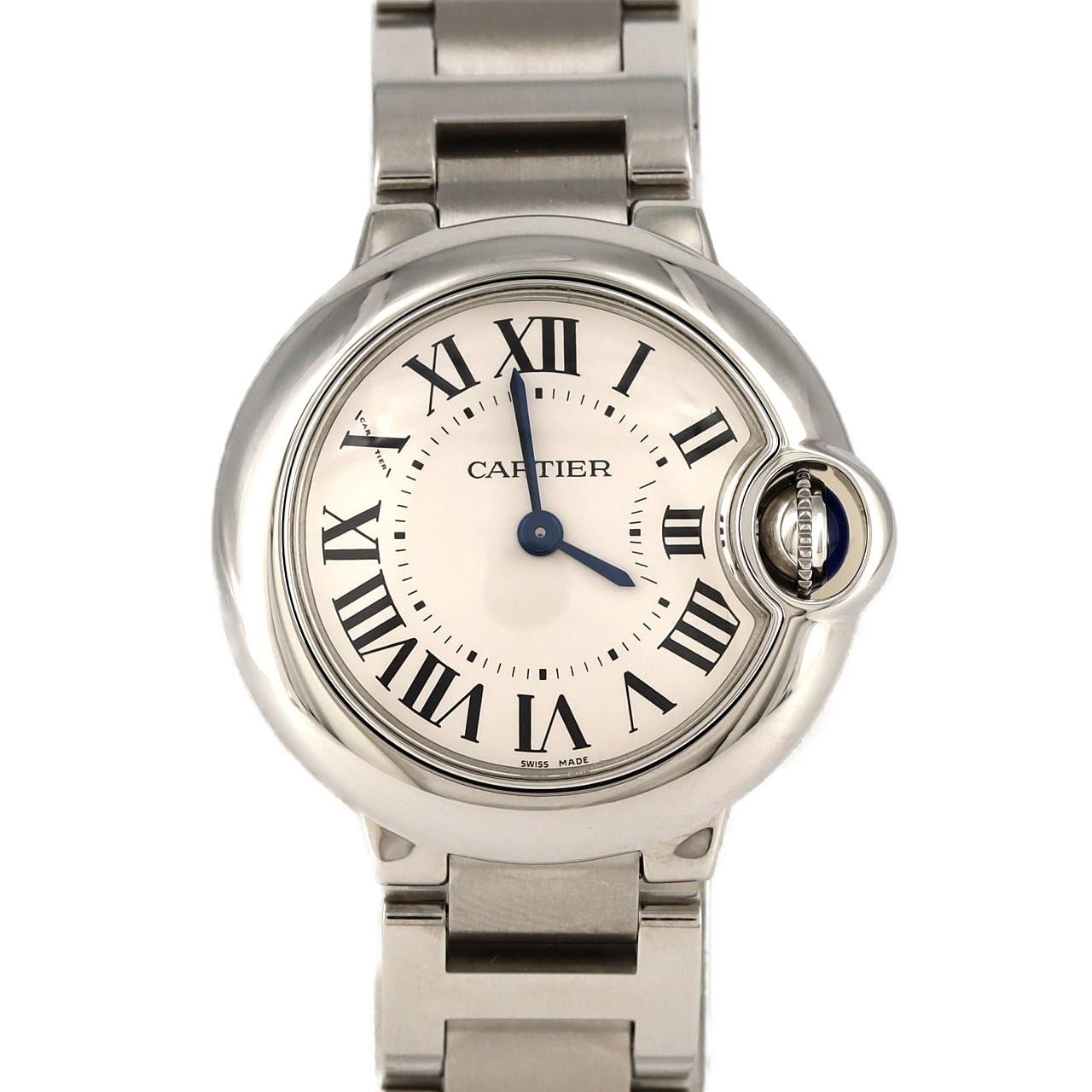 Authentic Cartier Ballon Bleu SM W69010Z4 Quartz Watch Stainless Steel