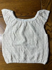 NWT Janie and Jack Paradise Found Top Crochet Scalloped Trim Top Girls Size 7