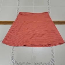 Toad & Co Women's Red And Peach Pink Striped Mini A Line Skirt Size XS