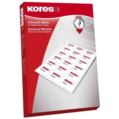 [L7037] Kores Etiquettes universelles 70 x 37 mm blanc 2400 sur 100F - Photo 1/4