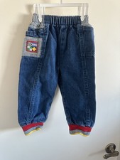Vintage 90s Little Levi  s Jeans Joggers Size 24 Mo Elastic Waist Patches Denim
