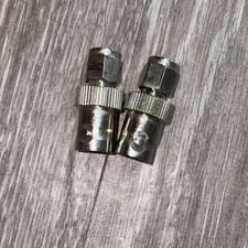 2 RP-TNC Female Plug to SMA Male Plug RF Coaxial Adaptor Connector, Silver NOS