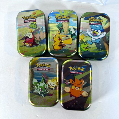Pokémon Mini Tin Set of 5 – Empty Tins Only (Paldea Region Art)