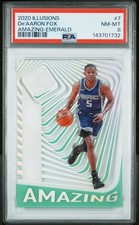 De'Aaron Fox 2020 Illusions Amazing #7 Emerald PSA 8 Kings