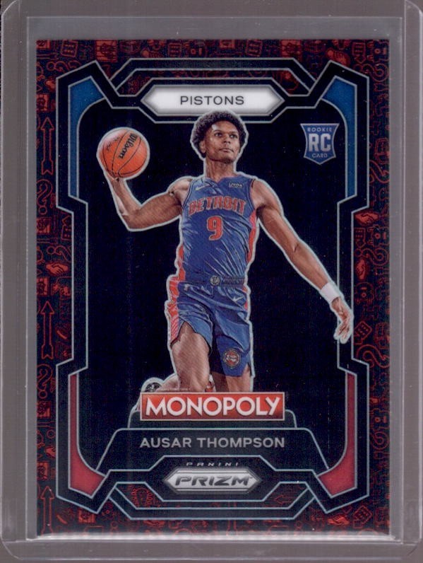 AUSAR THOMPSON 2023-24 Panini Prizm Monopoly #27 Red Pattern Icon Rookie SP RC