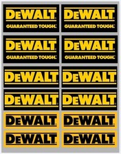 12x DeWalt Stickers/Decals. Black and Yellow Toolbox Logos PREMIUM QUALITY!