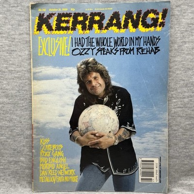 Kerrang Magazine #261 Oct 1989 Ozzy Osbourne Cover Metallica Skid Row Ads UK