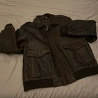 Vintage Roundtree & Yorke Jacket Mens Sz Large Leather Lamb Skin Bomber Brown L