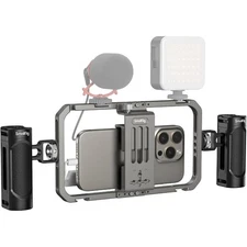 Universal Phone Cage, Smartphone Video Rig Kit with Handles, Handheld Filmmaking