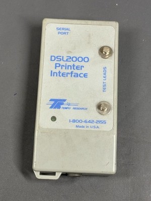 Tempo Research DSL2000 Printer Interface Serial Port Test Leads Module USA