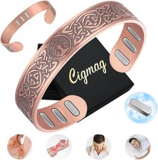 Copper Bracelet for Men, with Powerful 9X 5000 Gauss Magnets, Adjustable Solid P