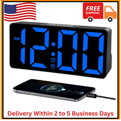 Alarm Clock for Bedroom 7 In Large Display Digital Clock with Dual Alarms&US