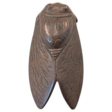Antique Japanese Copper Mixed Metal Netsuke of Cicada Semi