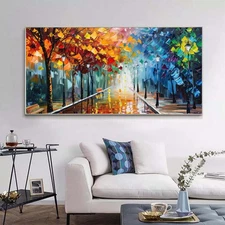 Abstract Hand Painted Oil Painting On Canvas landscape For Living Room Green